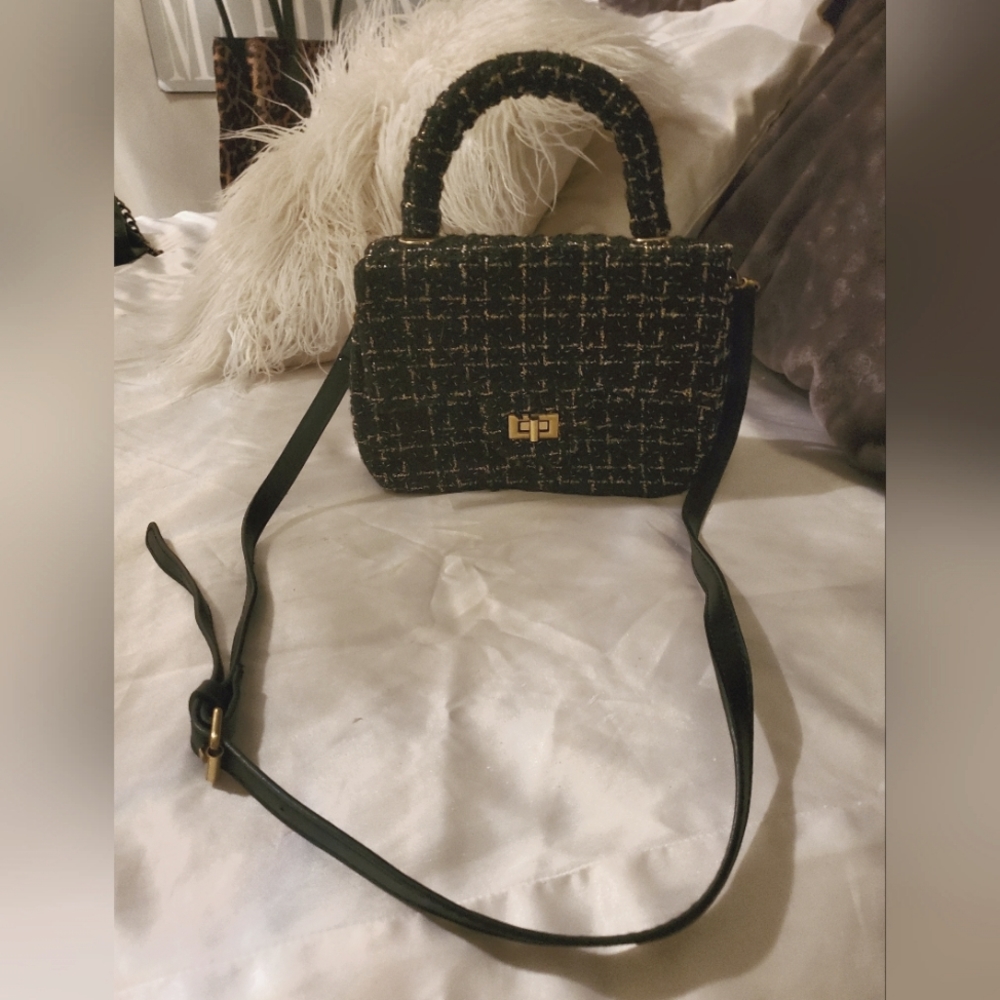 Brand New Never Worn Plaid Tweed  Minipurse